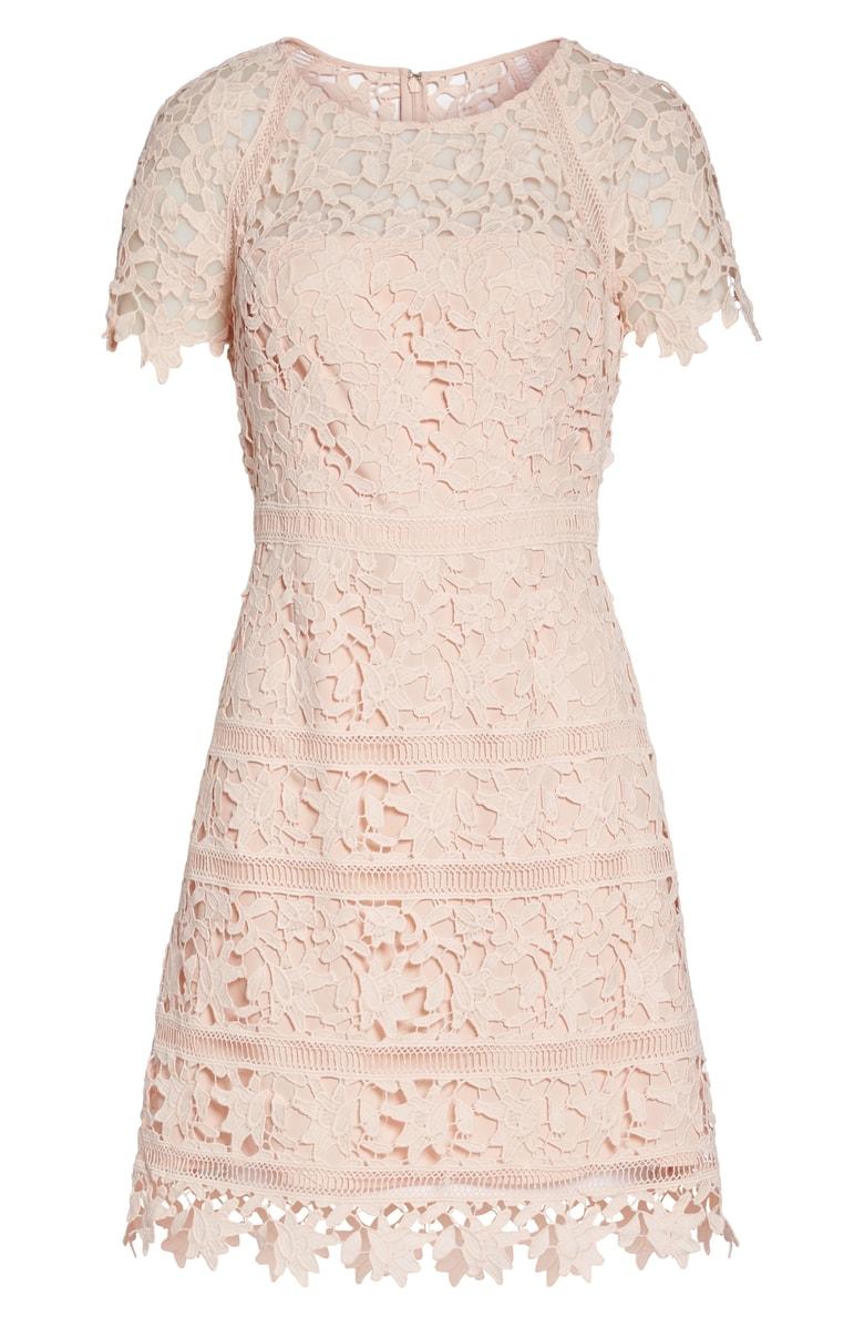 eliza j crochet overlay dress