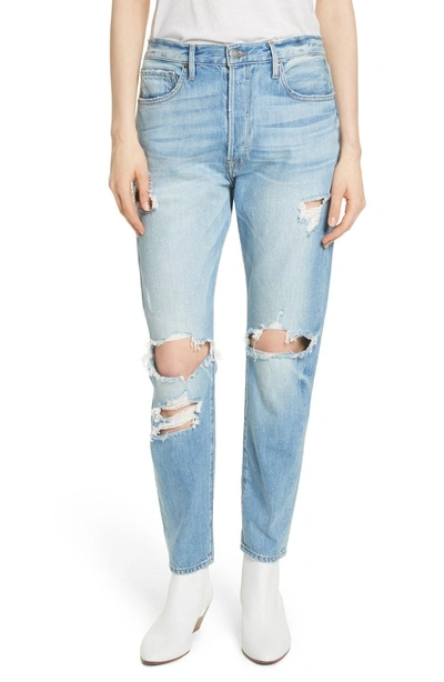 Shop Frame Le Original Ripped High Waist Skinny Jeans In Pomdale