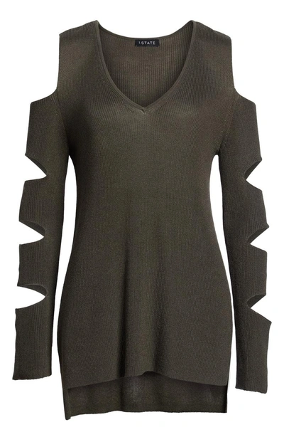 Shop 1.state Cutout Sweater In Olive Earth