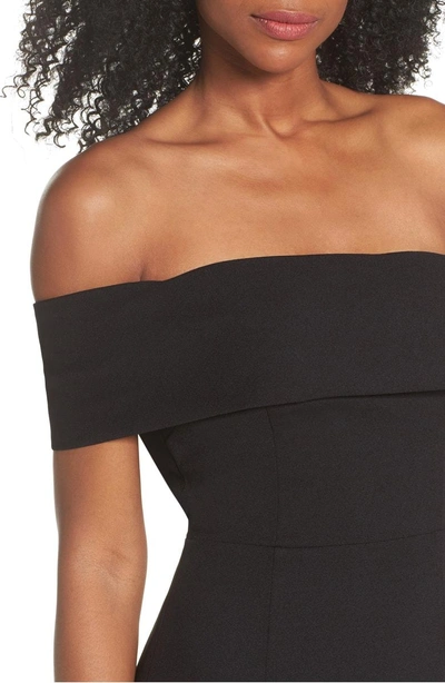 Shop Katie May Titan One-shoulder Cutout Crepe Gown In Black