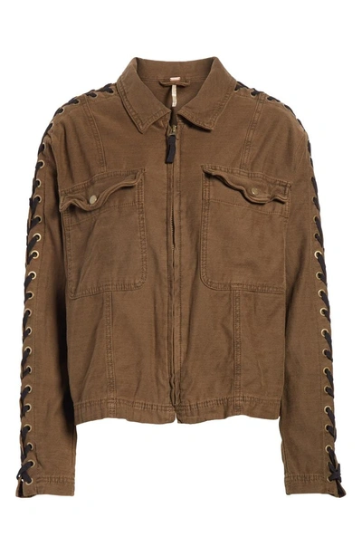 Shop Free People Faye Military Jacket In Moss