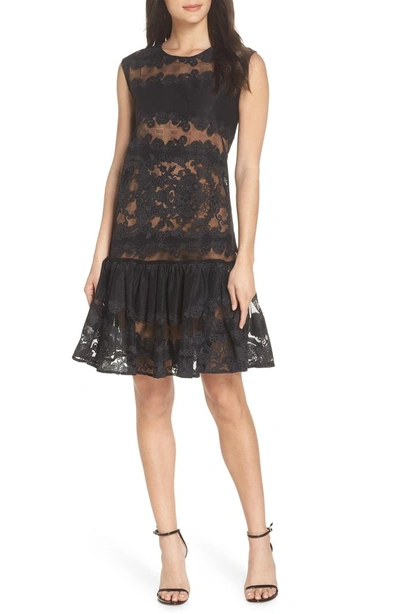 Shop Bronx And Banco Bettina Ruffle Lace Dress In Black