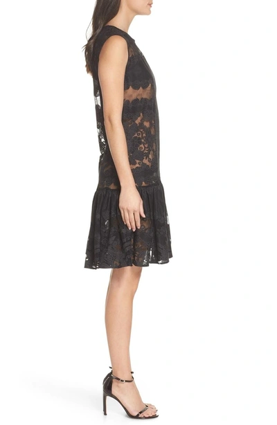 Shop Bronx And Banco Bettina Ruffle Lace Dress In Black