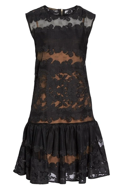 Shop Bronx And Banco Bettina Ruffle Lace Dress In Black