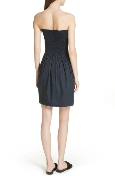 Shop Atm Anthony Thomas Melillo Strapless Ruched Bodice Dress In Midnight