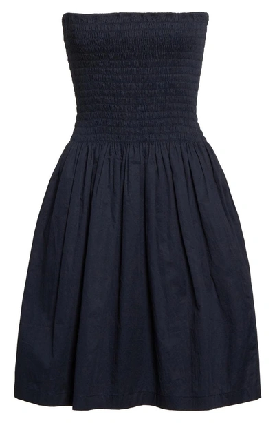 Shop Atm Anthony Thomas Melillo Strapless Ruched Bodice Dress In Midnight