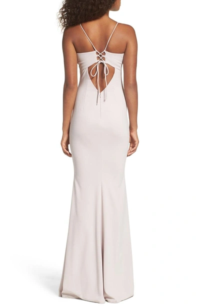 Shop Katie May Luna Stretch Crepe Gown In Ballet