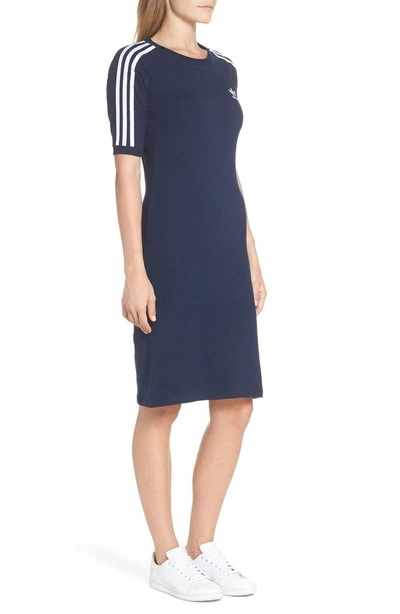 Shop Adidas Originals 3-stripes Dress In Collegiate Navy