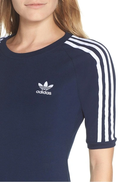 Shop Adidas Originals 3-stripes Dress In Collegiate Navy