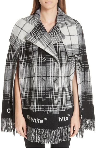 Shop Off-white Check Blanket Cape In All Over No Color