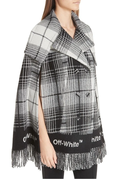 Shop Off-white Check Blanket Cape In All Over No Color