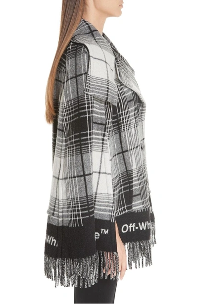 Shop Off-white Check Blanket Cape In All Over No Color