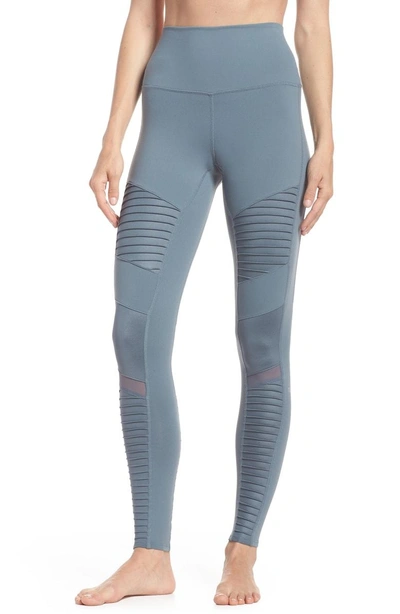 Shop Alo Yoga High Waist Moto Leggings In Concrete