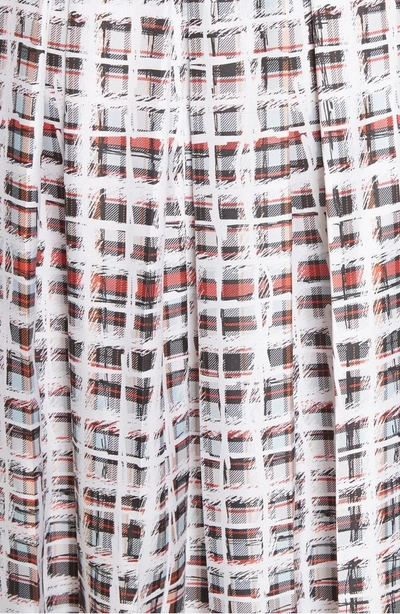 Shop Burberry Farnborough Pleated Check Silk Midi Skirt In Cadmium Red