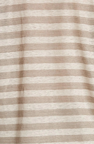 Lafayette 148 Easy Stripe Linen Tee In Partridge Multi