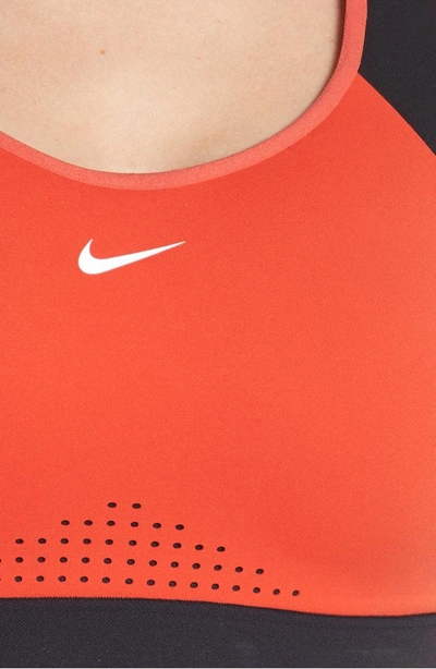 Shop Nike Motion Adapt Sports Bra In Habanero Red/ Black/ White