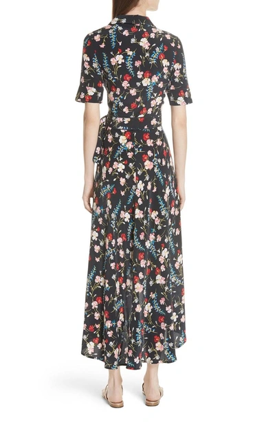 Shop Equipment Imogene Floral Silk Wrap Dress In Eclipse Multi