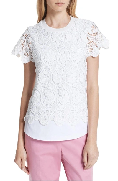 Shop Ted Baker Lace Front Sweater In White