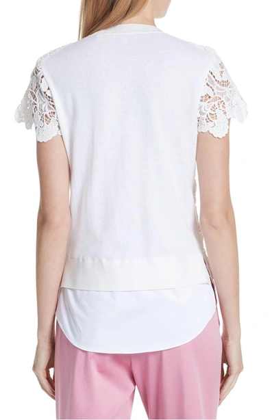 Shop Ted Baker Lace Front Sweater In White