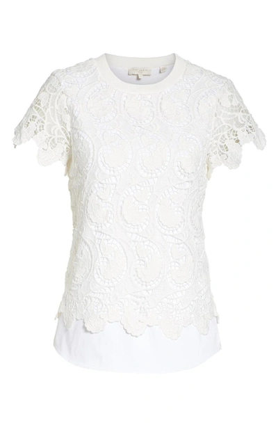 Shop Ted Baker Lace Front Sweater In White