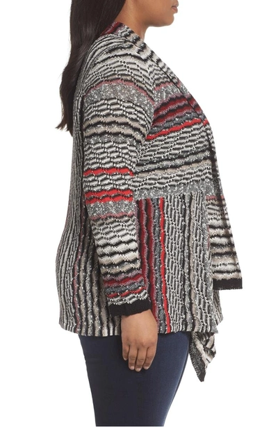 Shop Nic + Zoe Shaded Stripes Cardigan In Oxide