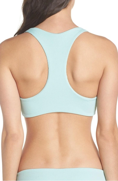 Shop L*space Tara Ribbed Bikini Top In Light Turquoise