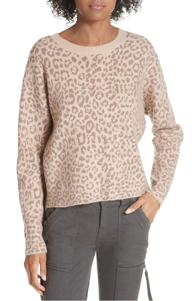 Shop Joie Leopard Print Sweater In Light Taupe