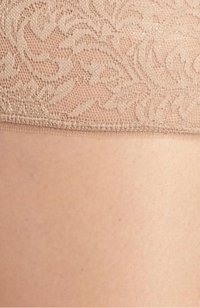 Shop Donna Karan Lace Top Stay-up Stockings In Nude