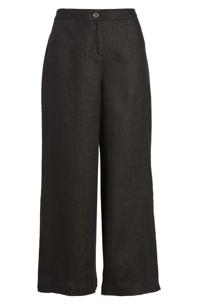 Shop Eileen Fisher Wide Leg Organic Linen Pants In Black