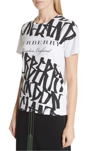 Shop Burberry Boulder Graphic Tee In White