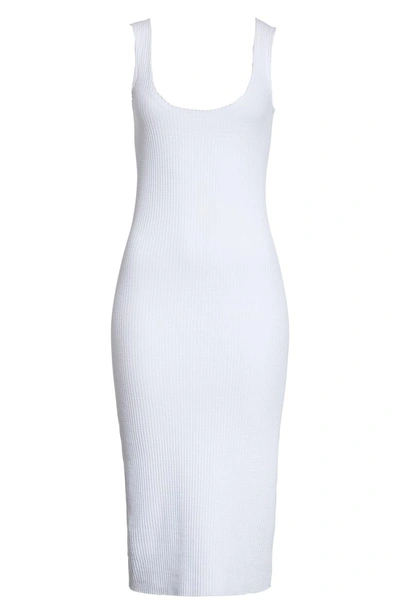 Shop Vince Ribbed Tank Dress In Optic White