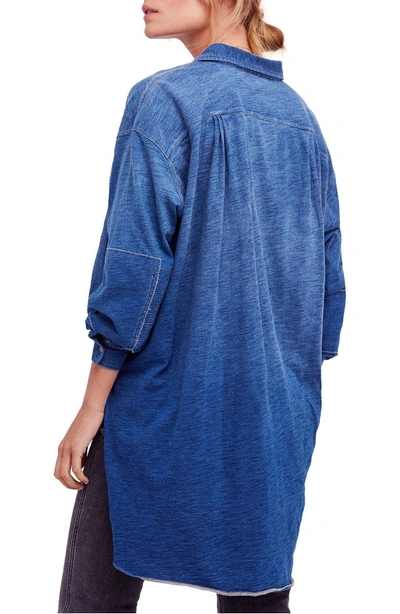 Shop Free People Love This Cotton Henley Top In Navy