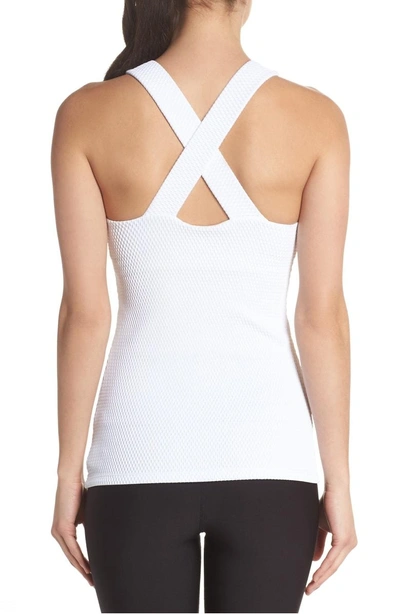 Shop Onzie X-back Top In White Waffle
