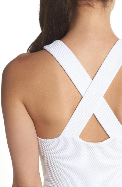 Shop Onzie X-back Top In White Waffle