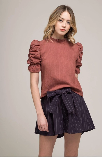 Shop Moon River Puff Sleeve Top In Rose