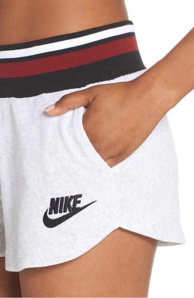 Shop Nike Sportswear Terry Shorts In Birch Heather/ Black