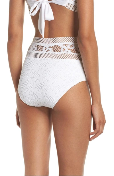 Shop Becca Captured High Waist Bikini Bottoms In White