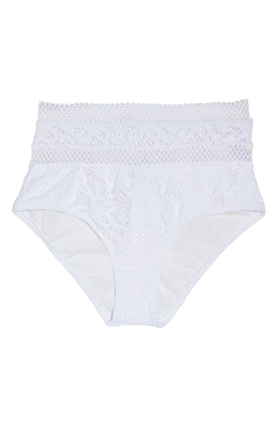 Shop Becca Captured High Waist Bikini Bottoms In White