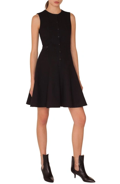 Shop Akris Punto Pique Jersey A-line Dress In Black