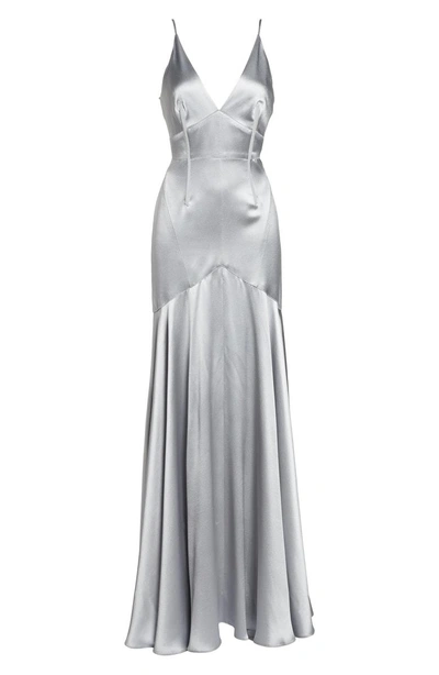Shop Jill Jill Stuart Corset Detail Satin Gown In Mercury