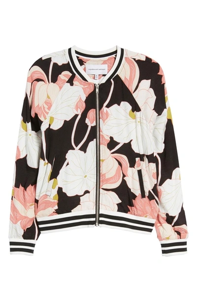 Shop Cupcakes And Cashmere Adrienne Water Lilies Jacket In Black