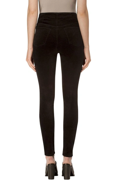 Shop J Brand Natasha Sky High Velvet Skinny Pants In Black