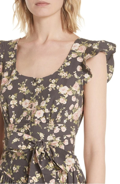 Shop La Vie Rebecca Taylor Madeleine Sleeveless Cotton Dress In Charcoal