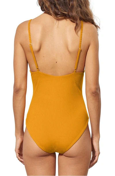 Shop Mara Hoffman Virginia One-piece Swimsuit In Mustard