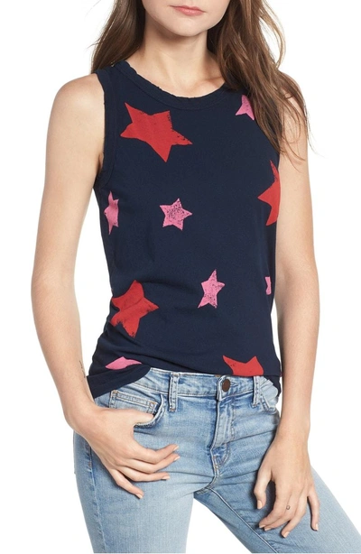 Shop Current Elliott The Easy Muscle Tank In Black Iris With Star Stamp