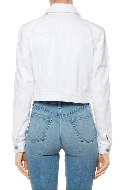 Shop J Brand Faye Crop Denim Jacket In White