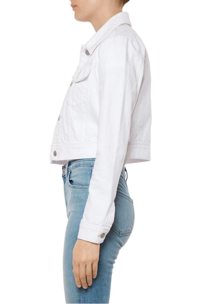 Shop J Brand Faye Crop Denim Jacket In White