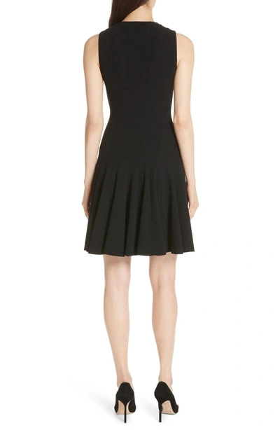 Shop Akris Godet Pleat Sleeveless Dress In Black