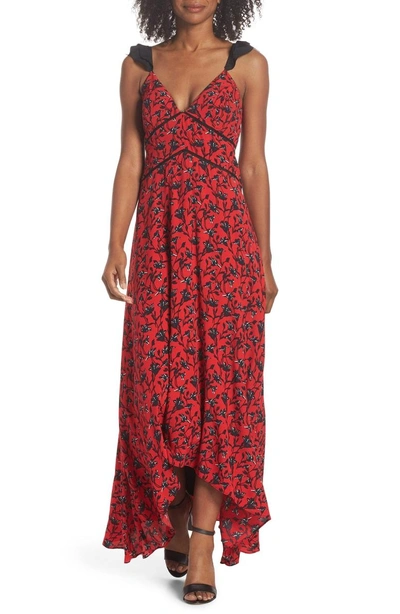 Shop Adelyn Rae Isabel Floral Maxi Dress In Red-black