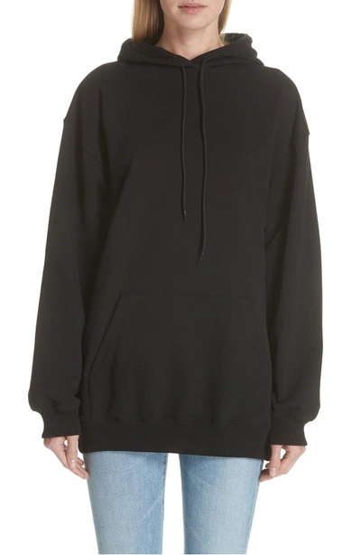 Shop Balenciaga Logo Back Hoodie In Black